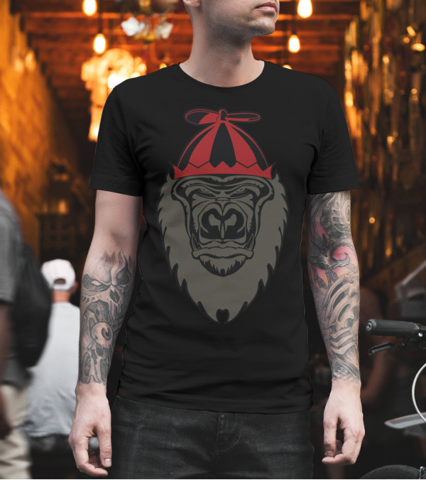 Self Control Gorilla with Red Beanie T-Shirt Self Control Gorilla with Red Beanie T-Shirt