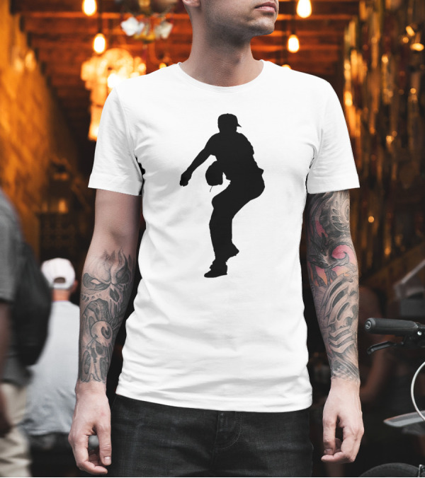 Baseball Pitcher Silhouette Motion T-Shirt Baseball Pitcher Silhouette Motion T-Shirt