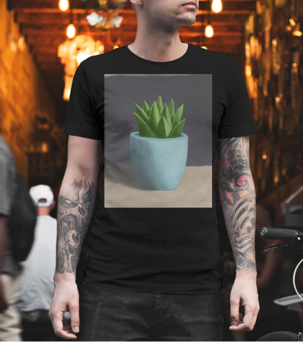 Signature Green Plant in Blue Pot T-Shirt Signature Green Plant in Blue Pot T-Shirt