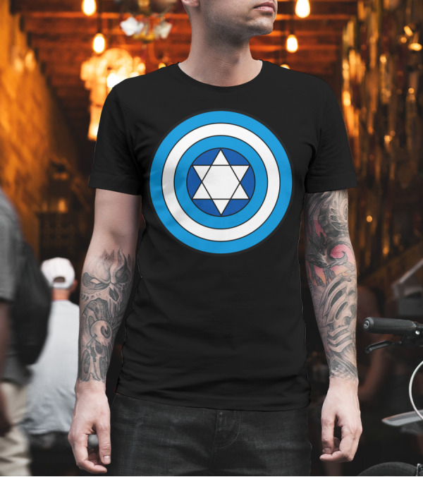 Hero Holidays Hanukkah Star Captain Shield T-Shirt Hero Holidays Hanukkah Star Captain Shield T-Shirt