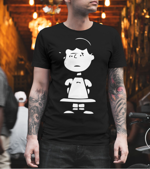 Mafalda Snoopy Linus Fumetti CartoonFumetti Peanuts Character Black and White Graphic Lucy Van Pelt T-Shirt Mafalda Snoopy Linus Fumetti CartoonFumetti Peanuts Character Black and White Graphic Lucy Van Pelt T-Shirt