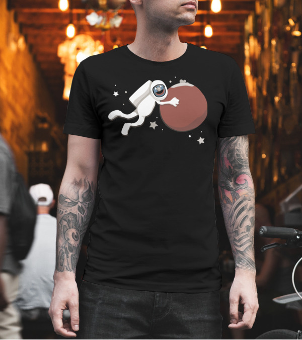 Grover Astronaut Adventure on Mars Hugging Planet with Stars T-Shirt Grover Astronaut Adventure on Mars Hugging Planet with Stars T-Shirt