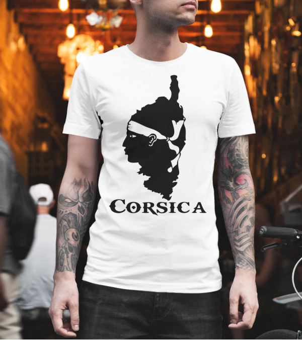 Corsica Head Silhouette Corsican Flag Emblem T-Shirt Corsica Head Silhouette Corsican Flag Emblem T-Shirt