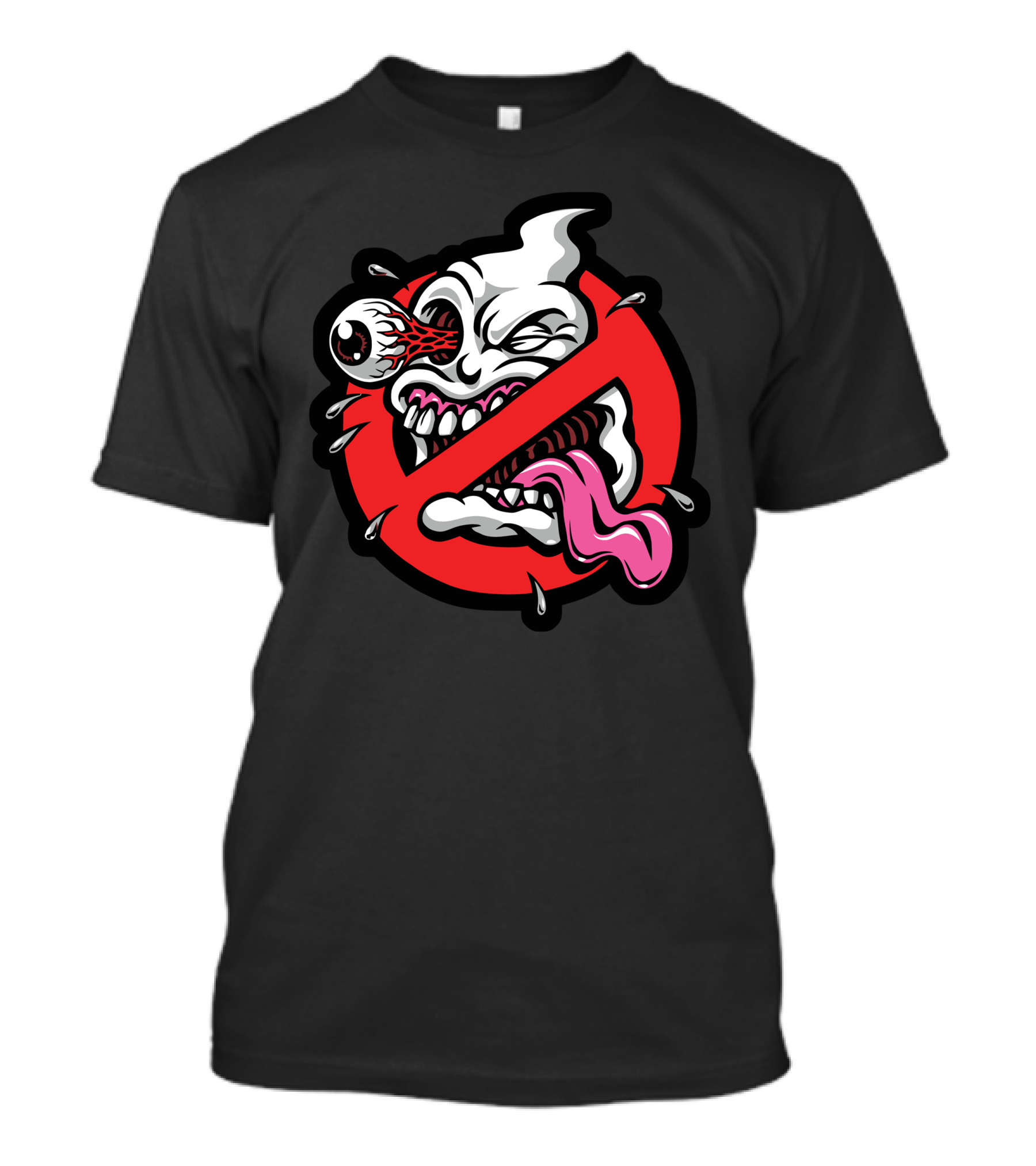 Ghost Blast Parody Graphic With Tongue And Eyeball T-Shirt