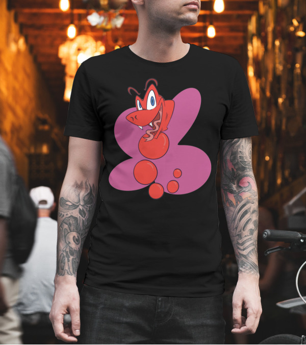 Snake Rattle Cartoon Character with Purple Background T-Shirt Snake Rattle Cartoon Character with Purple Background T-Shirt