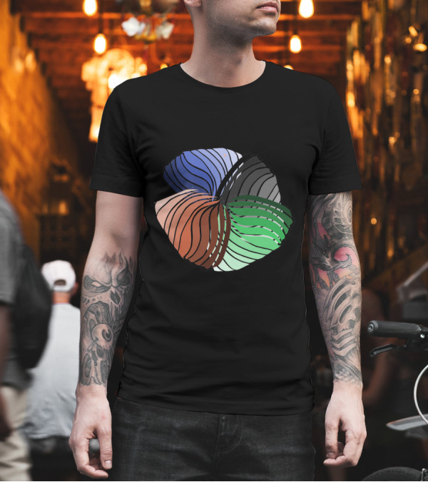 Four Fins Swirling Multicolor Wave Formation T-Shirt Four Fins Swirling Multicolor Wave Formation T-Shirt