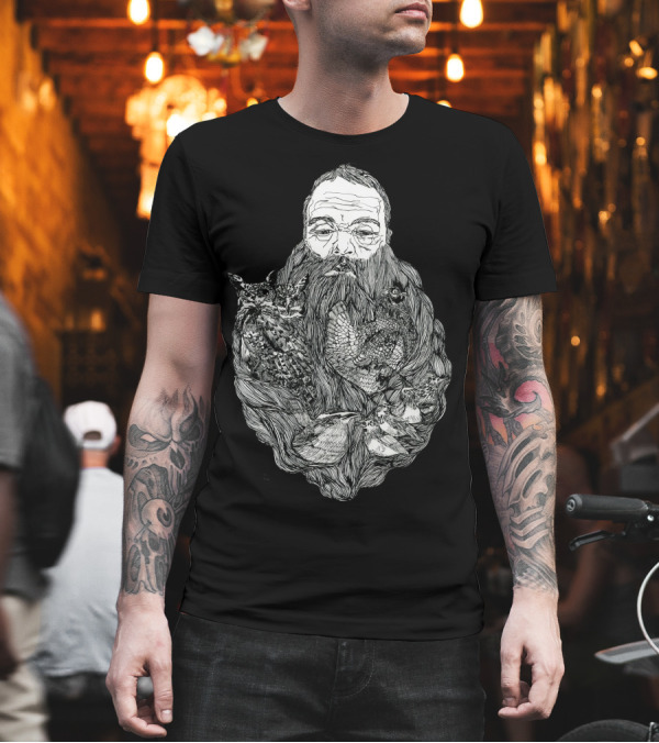Birdbeard Owl Man Face with Beard Birds T-Shirt Birdbeard Owl Man Face with Beard Birds T-Shirt