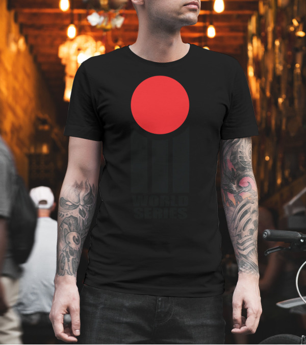 World Series Cricket Iconic Logo Red Circle Black Bars T-Shirt World Series Cricket Iconic Logo Red Circle Black Bars T-Shirt