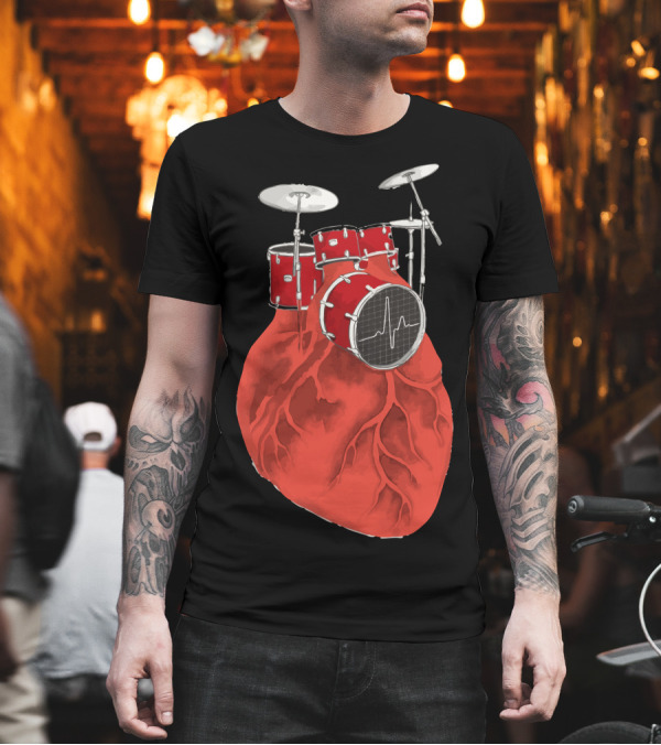 Heartbeat Drum Kit Rhythm T-Shirt Heartbeat Drum Kit Rhythm T-Shirt