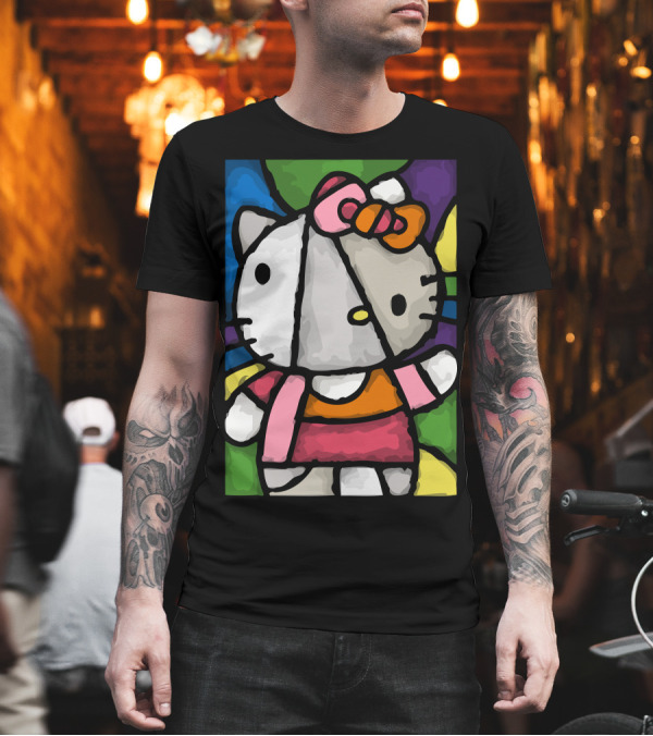 Hello Picasso Kitty Stained Glass T-Shirt Hello Picasso Kitty Stained Glass T-Shirt