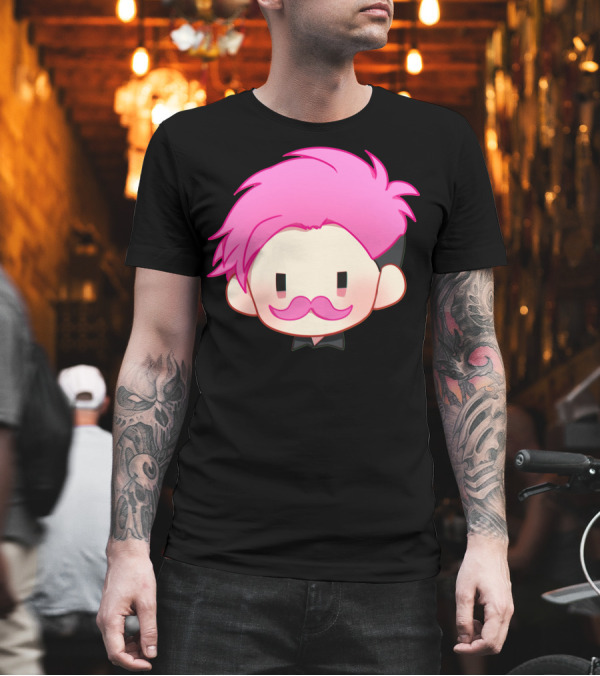 Markiplier Too Pink Hair and Moustache Avatar T-Shirt Markiplier Too Pink Hair and Moustache Avatar T-Shirt