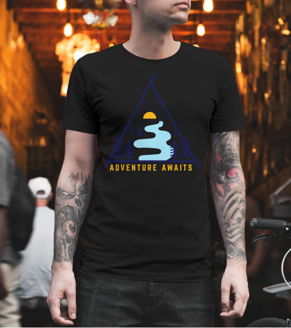 Adventure Awaits Sunrise River Forest T-Shirt Adventure Awaits Sunrise River Forest T-Shirt