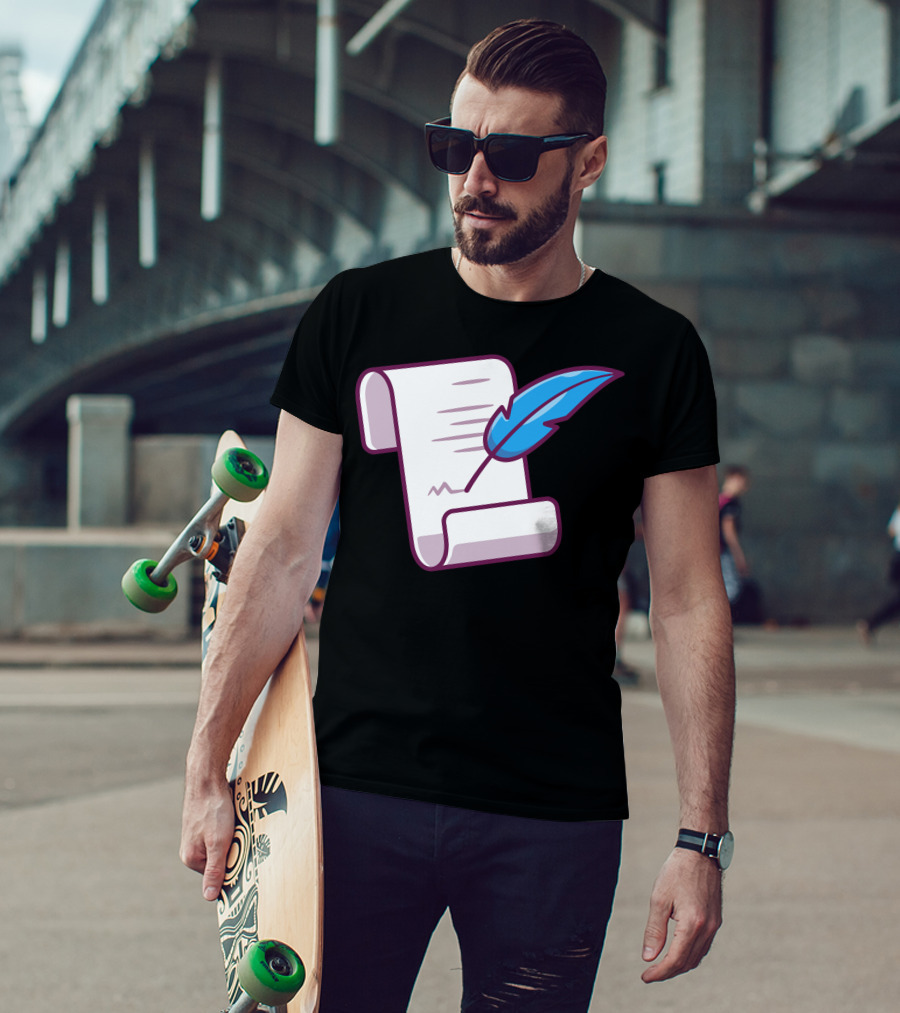Parchment And Feather Quill Scroll T-Shirt