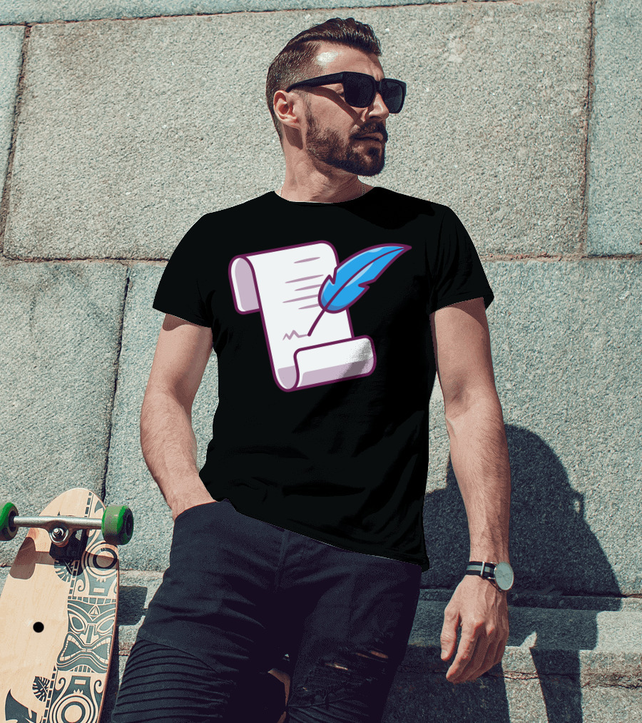 Parchment And Feather Quill Scroll T-Shirt