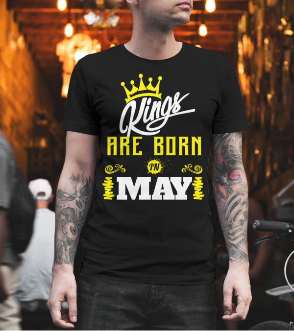 Kings Are Born In May Crown Symbols T-Shirt Kings Are Born In May Crown Symbols T-Shirt