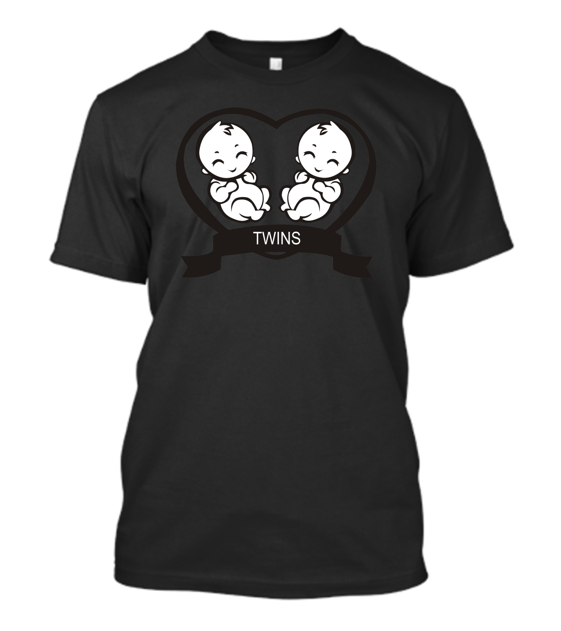 Twins Babies In Heart Shape T-Shirt