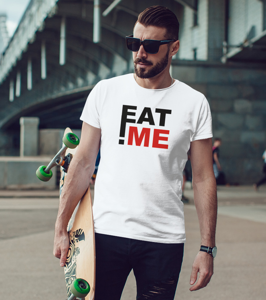 EAT ME Bold Contrast Text T-Shirt