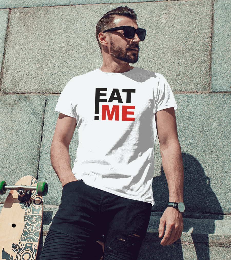 EAT ME Bold Contrast Text T-Shirt