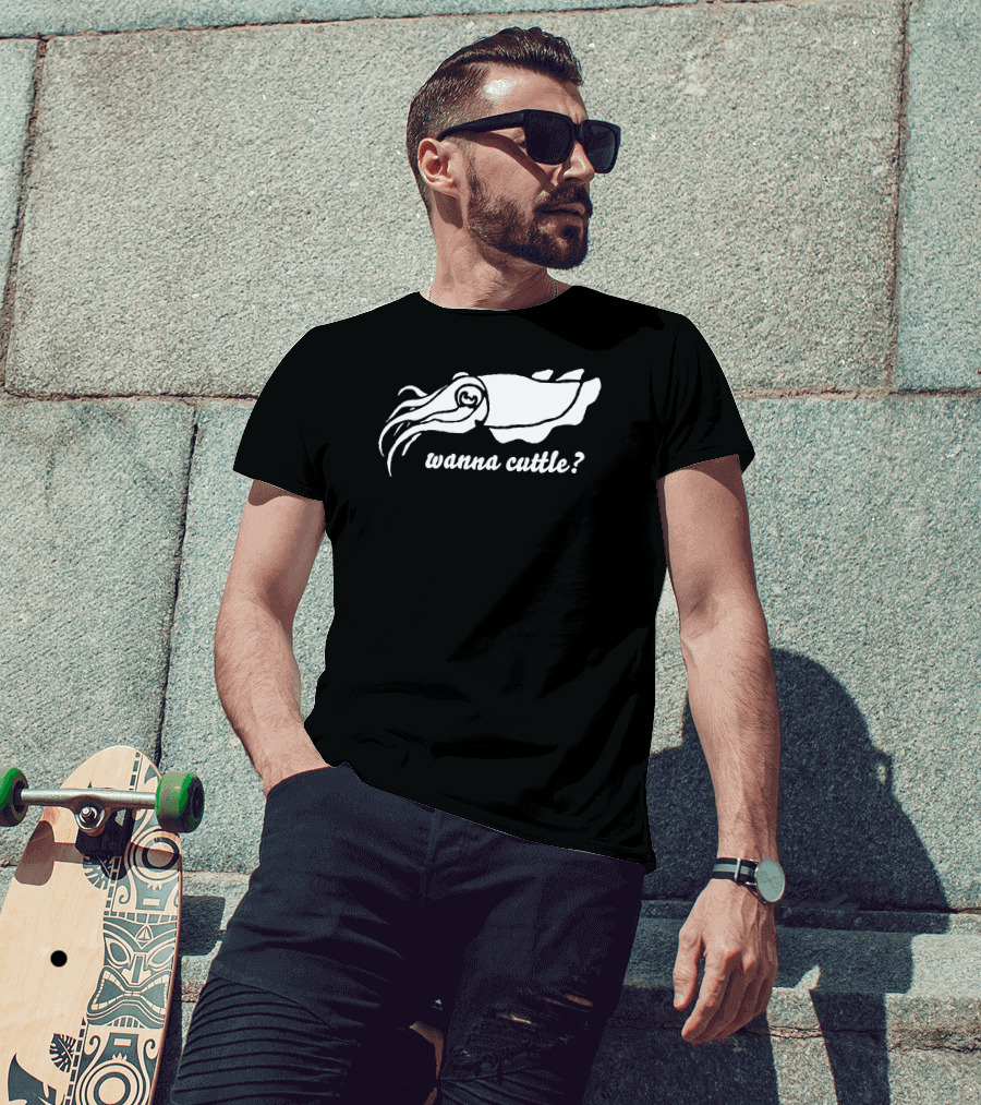 Wanna Cuttle Squid Pun T-Shirt