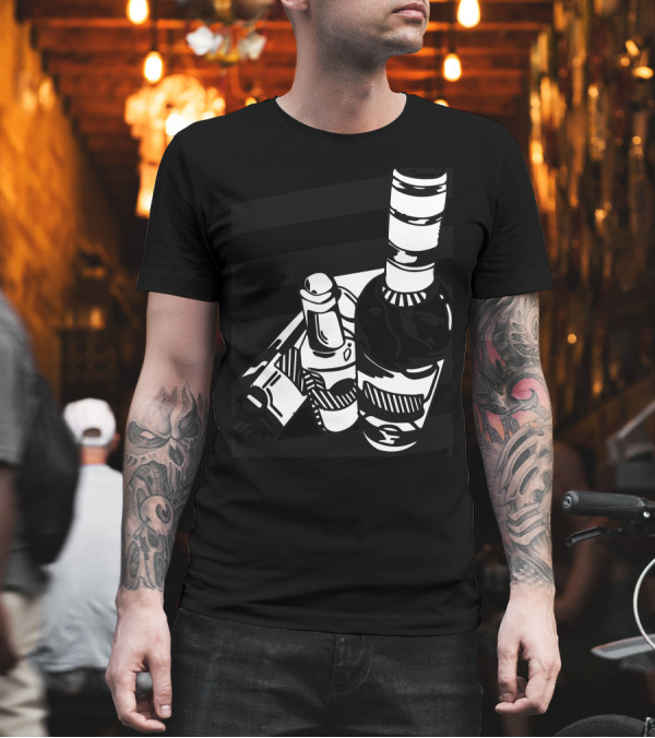 Alcohol Blanc Bottle and Tools T-Shirt Alcohol Blanc Bottle and Tools T-Shirt