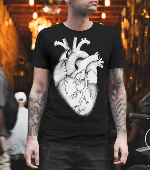 Anatomical Heart Sketch with Veins and Arteries T-Shirt Anatomical Heart Sketch with Veins and Arteries T-Shirt