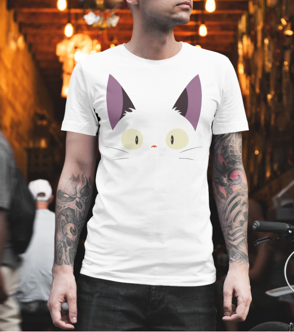 Jiji Face Black Cat from Kiki's Delivery Service T-Shirt Jiji Face Black Cat from Kiki's Delivery Service T-Shirt