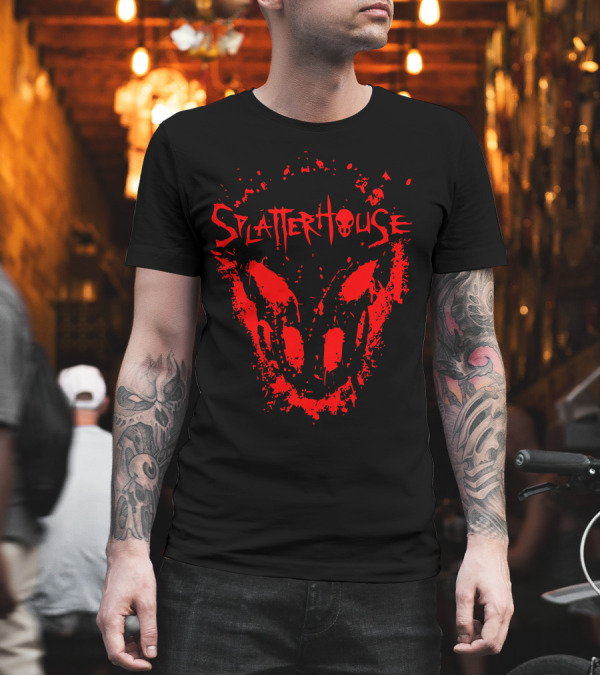 Splatterhouse Red Skull Mask Horror Game T-Shirt Splatterhouse Red Skull Mask Horror Game T-Shirt