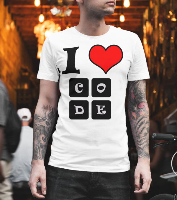 I Love Code Heart C O D E Blocks T-Shirt I Love Code Heart C O D E Blocks T-Shirt