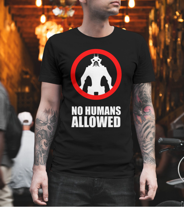 No Humans Allowed Alien Silhouette Red Circle T-Shirt No Humans Allowed Alien Silhouette Red Circle T-Shirt