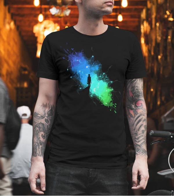 The Birthplace Of Inspiration Silhouette in Cosmic Color Burst T-Shirt The Birthplace Of Inspiration Silhouette in Cosmic Color Burst T-Shirt