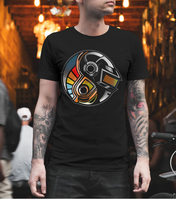 Daft Punk Yin Yang Helmet Fusion T-Shirt Daft Punk Yin Yang Helmet Fusion T-Shirt