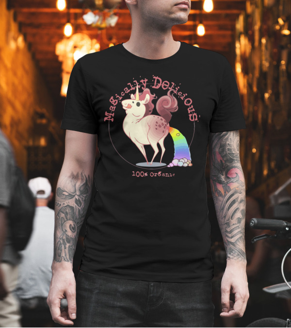 Magically Delicious 100% Organic Rainbow Unicorn T-Shirt Magically Delicious 100% Organic Rainbow Unicorn T-Shirt