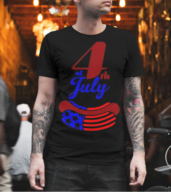 4th of July Patriotic Hotdog T-Shirt 4th of July Patriotic Hotdog T-Shirt