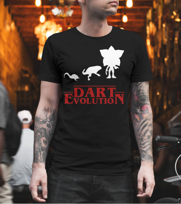 Dart Evolution Stranger Dustin TV Show Monster Silhouette Evolution T-Shirt Dart Evolution Stranger Dustin TV Show Monster Silhouette Evolution T-Shirt