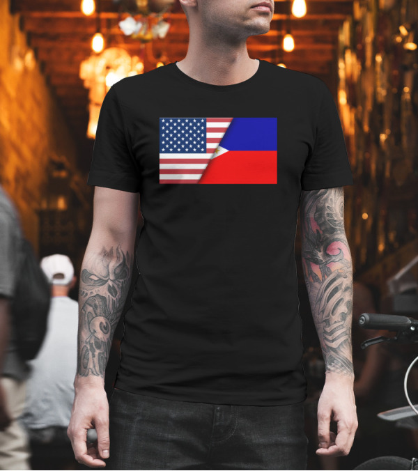 Usa Flag Philippines Filipino Flag Immigrant Ancestry Patriotic Symbolism T-Shirt Usa Flag Philippines Filipino Flag Immigrant Ancestry Patriotic Symbolism T-Shirt