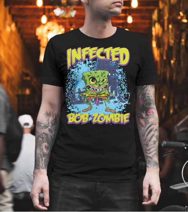 Infected Bob Zombie Cartoon Styled Monster Character T-Shirt Infected Bob Zombie Cartoon Styled Monster Character T-Shirt