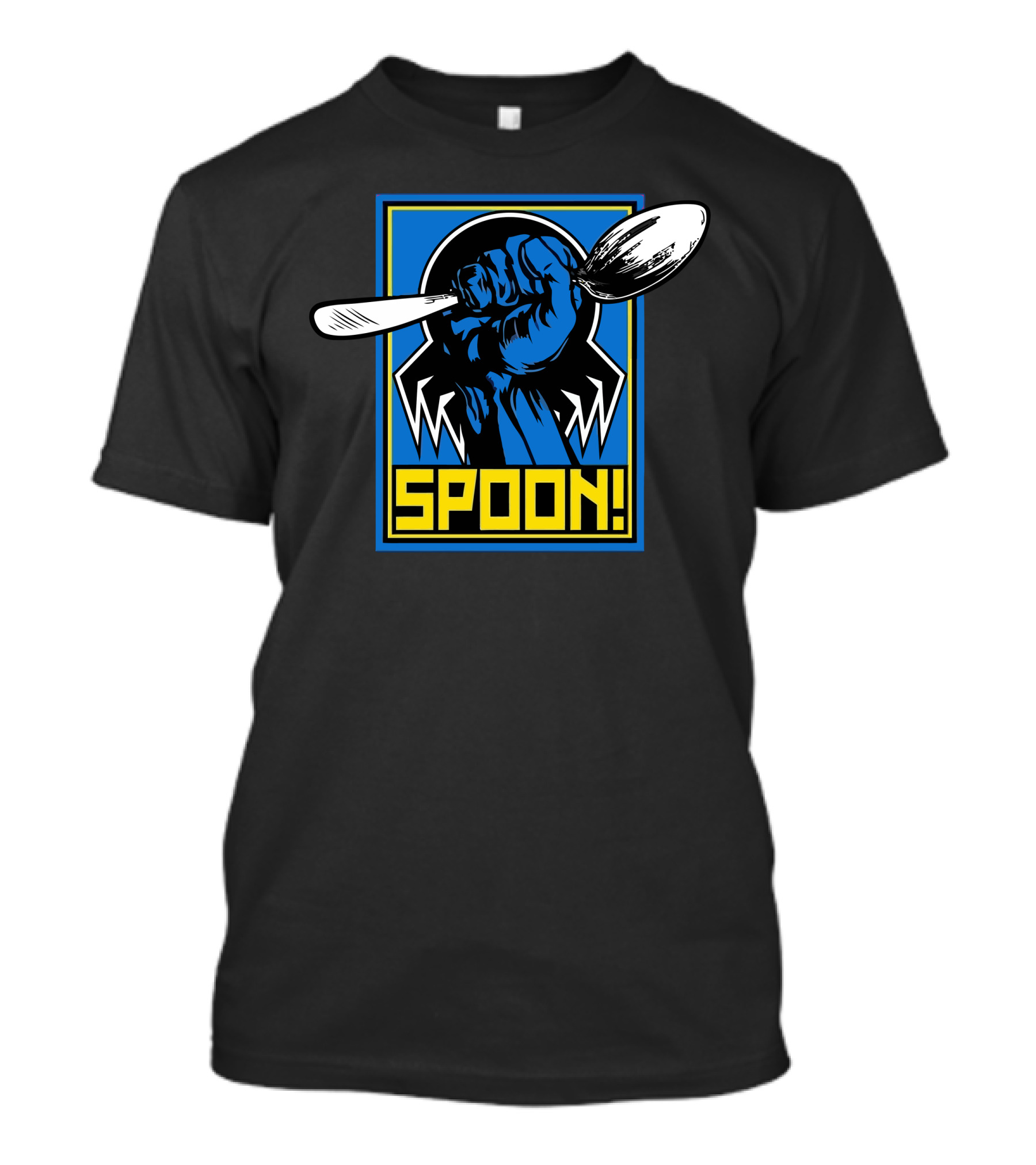 Spoon Comic Inspired Blue Fist T-Shirt