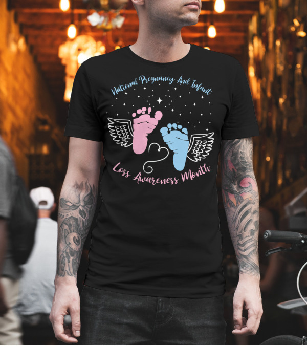 National Pregnancy And Infant Loss Awareness Month Wings and Stars T-Shirt National Pregnancy And Infant Loss Awareness Month Wings and Stars T-Shirt