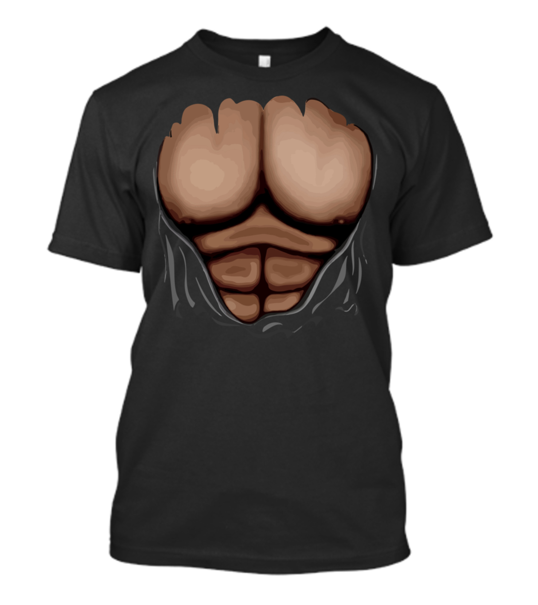 Exposed Muscular 6 Pack Chest T-Shirt