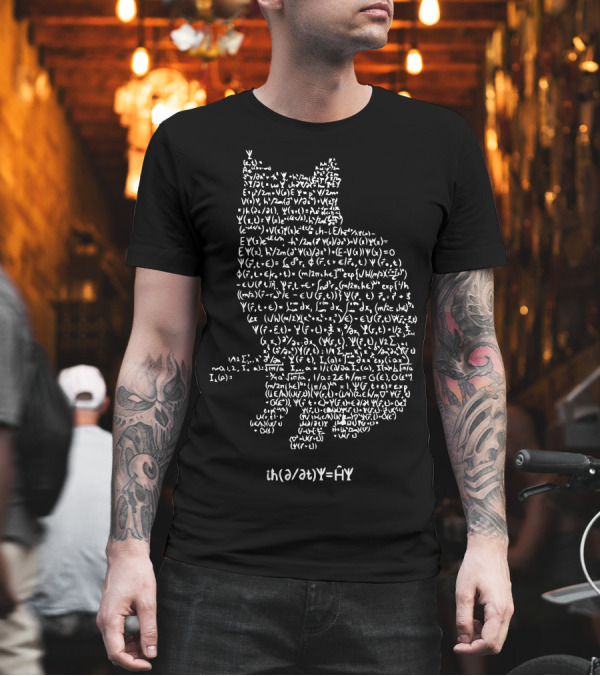 Cats Equation iħ(∂/∂t)Ψ=ĤΨ Mathematical Cat Shape T-Shirt Cats Equation iħ(∂/∂t)Ψ=ĤΨ Mathematical Cat Shape T-Shirt