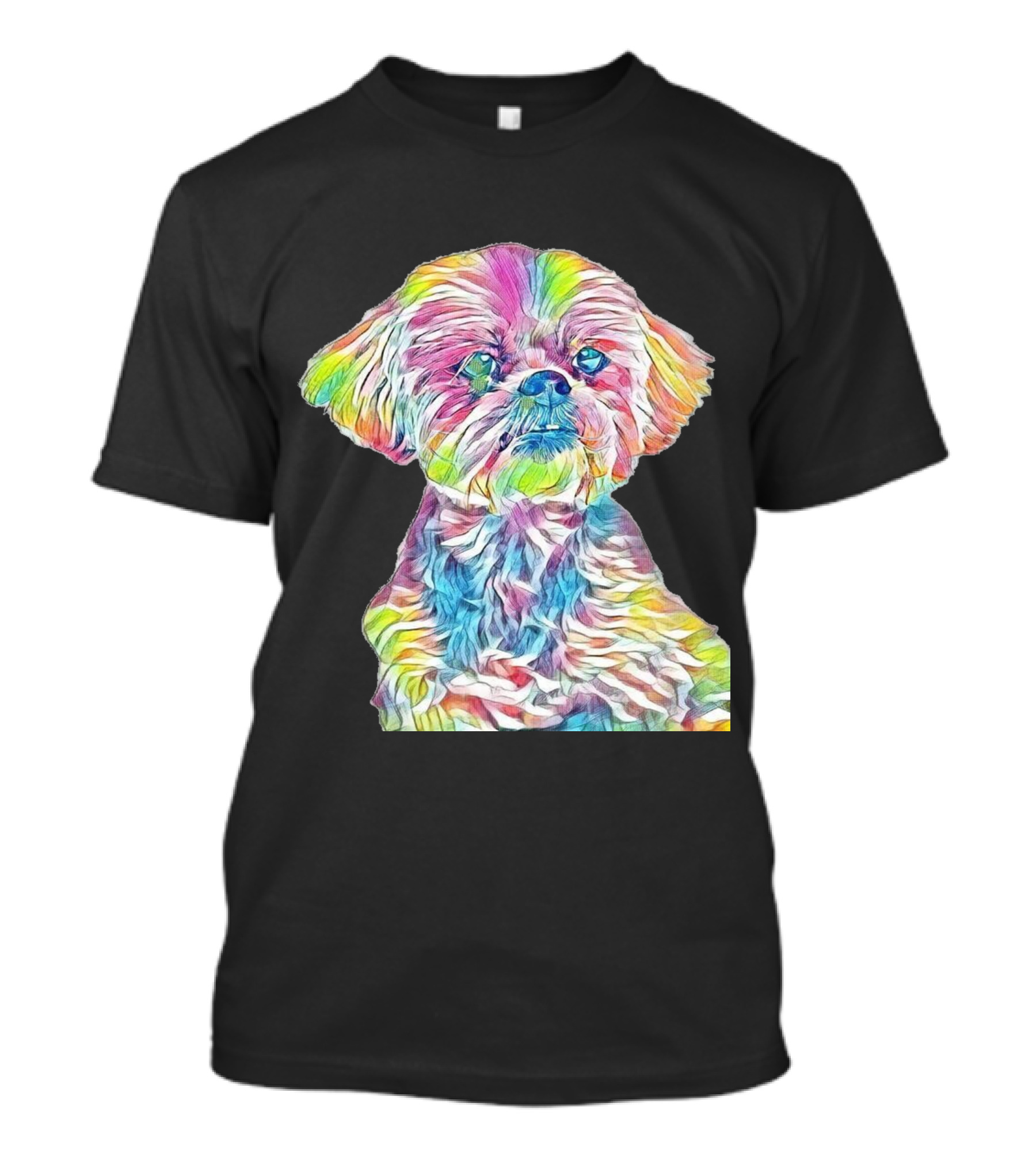 Stunning Colorful Headshot Of Maltese Dog T-Shirt
