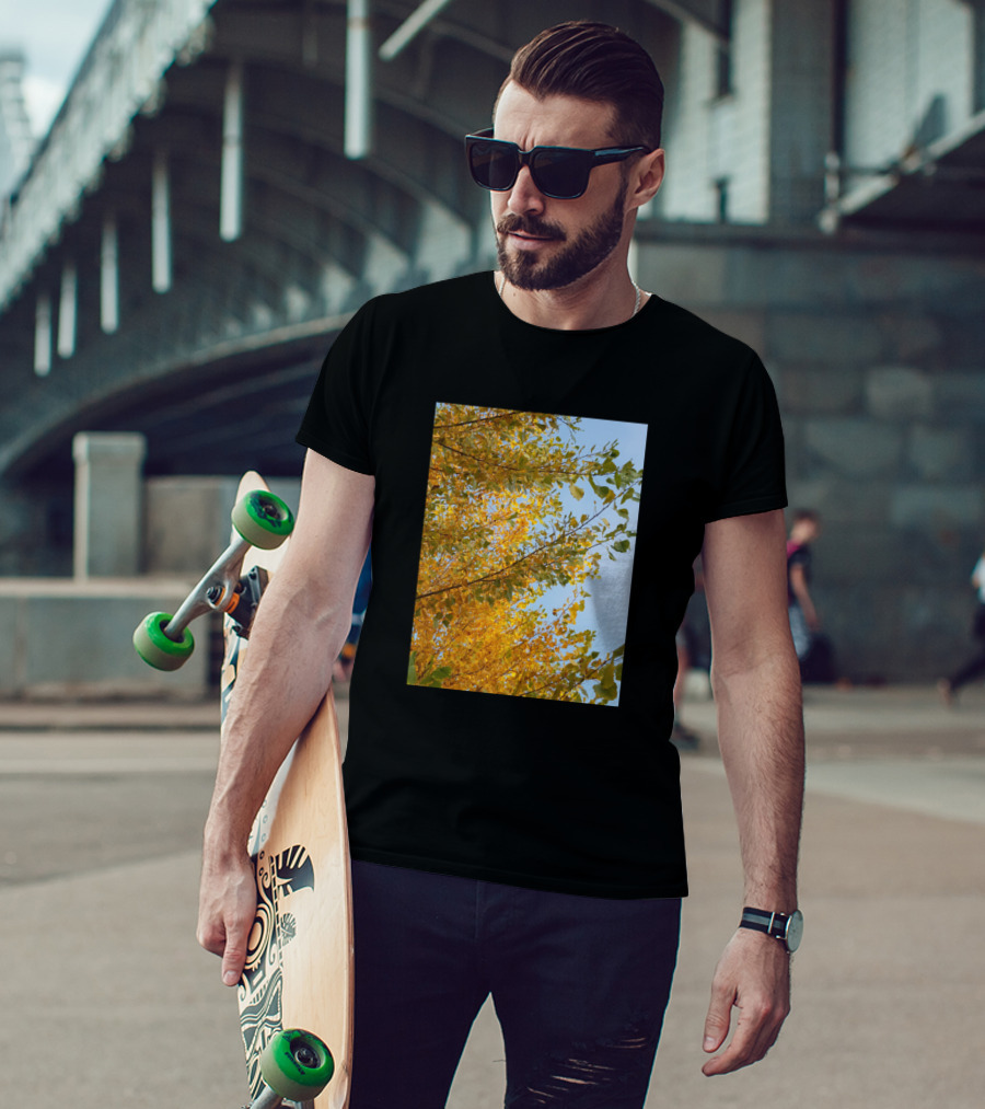 Autumn Tree Nature Photo Vibrant Fall Foliage Against Blue Sky T-Shirt