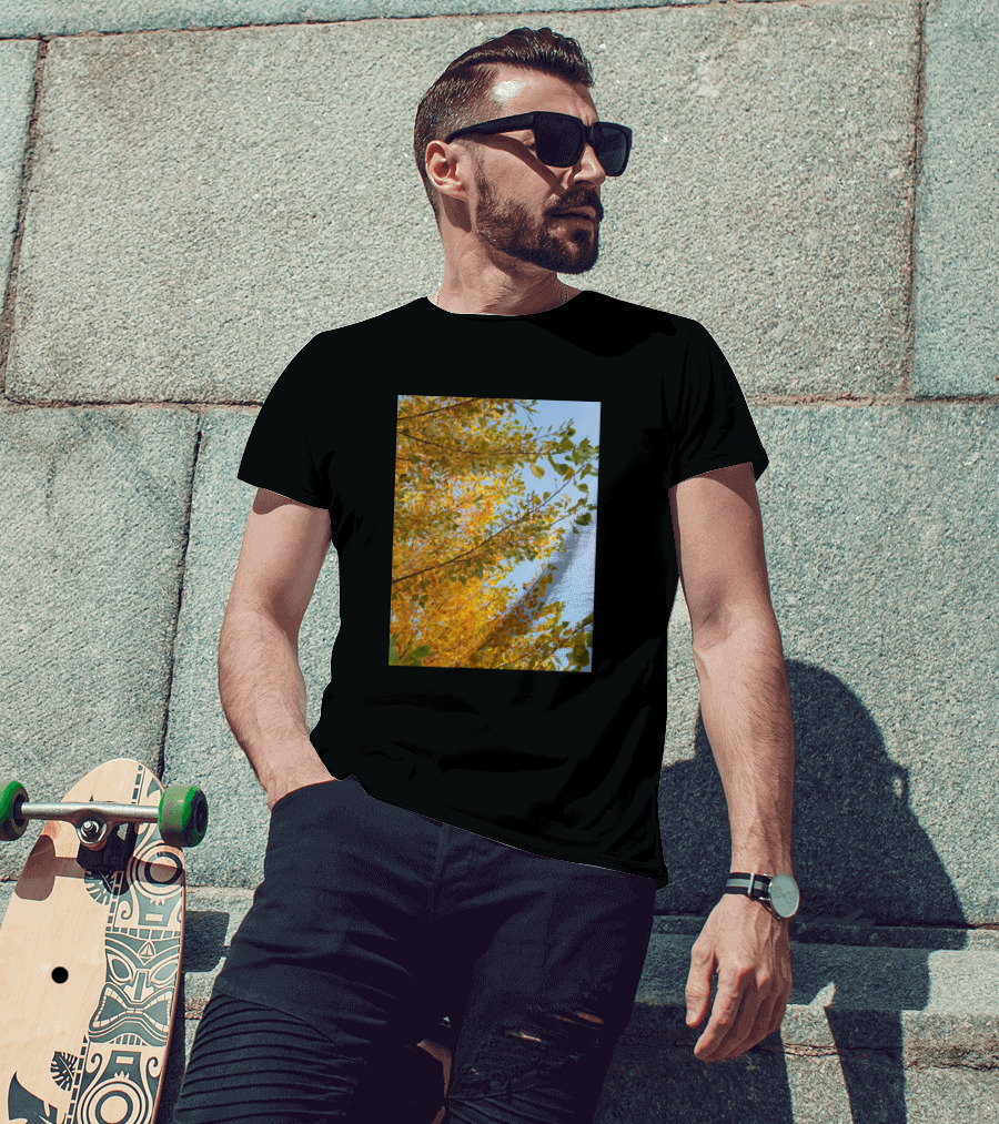 Autumn Tree Nature Photo Vibrant Fall Foliage Against Blue Sky T-Shirt