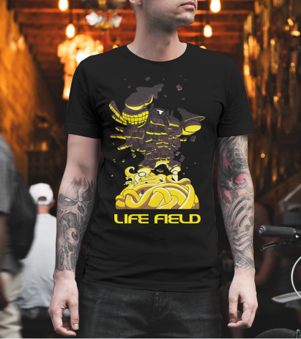 Life Field Abstract Yellow Robot Explosion Formation T-Shirt Life Field Abstract Yellow Robot Explosion Formation T-Shirt
