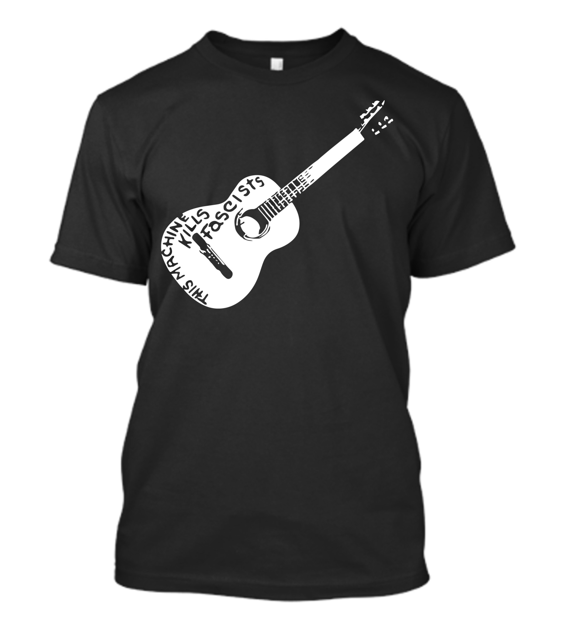 Woody Guthrie This Machine Kills Fascists Guitar T-Shirt