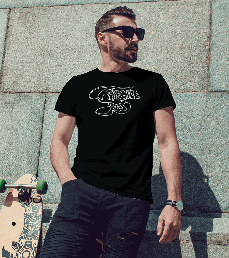 Yes Fragile Stylized Graffiti Text T-Shirt