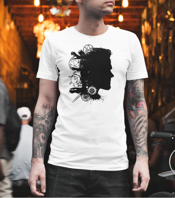 Brothers In Arms Sam Supernatural Silhouette Symbols T-Shirt Brothers In Arms Sam Supernatural Silhouette Symbols T-Shirt
