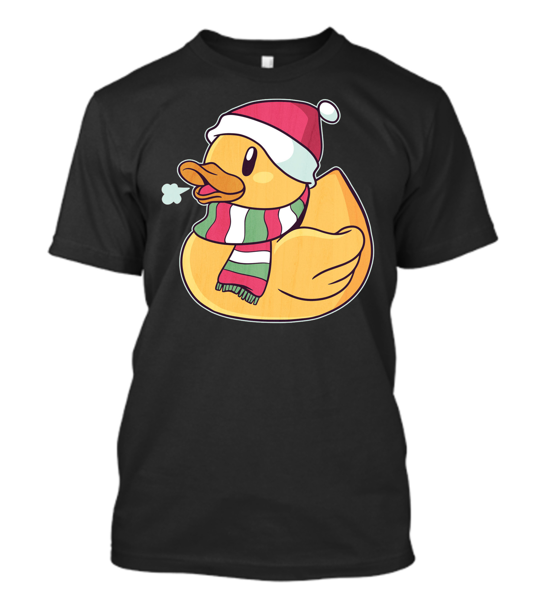 Christmas Duck Santa Hat And Scarf T-Shirt
