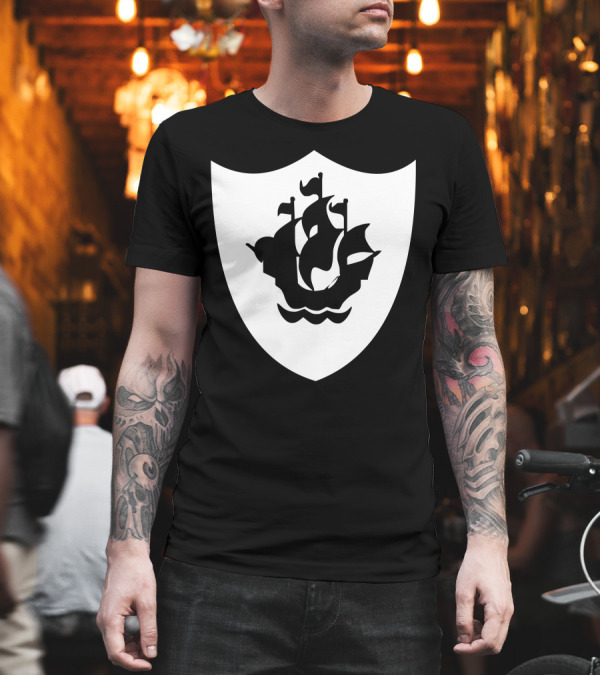 Pirate Ship Shield Emblem T-Shirt Pirate Ship Shield Emblem T-Shirt