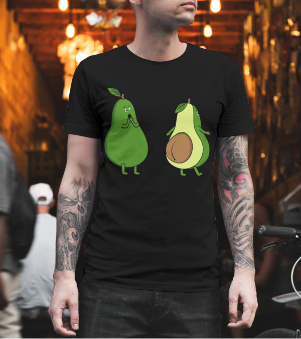 Avocado Surprise Reaction with Cut Half T-Shirt Avocado Surprise Reaction with Cut Half T-Shirt